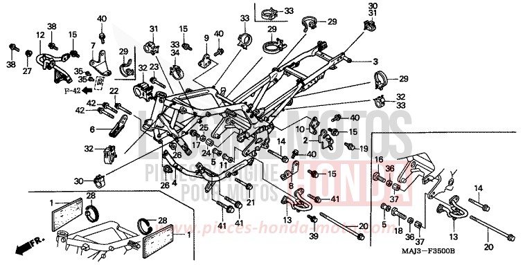 CARROSSERIE DE CHASSIS de Pan-European ABS MUTE BLACK METALLIC (NH359) 1996